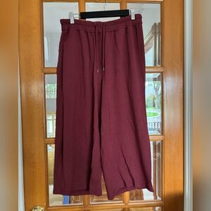 Burgundy Wide-Leg Pants